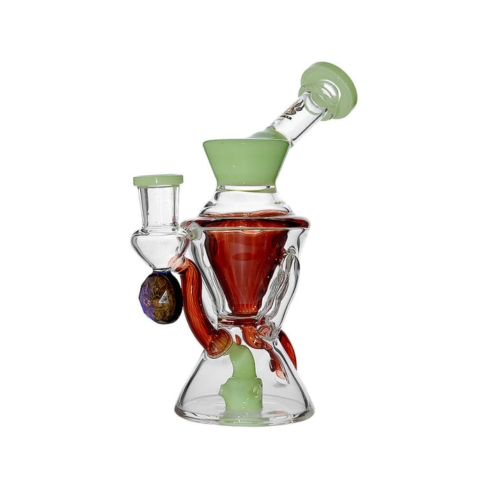 Calibear Hourglass Double Layer Recycler W/ Gilded Tubes Encased W/ Marble