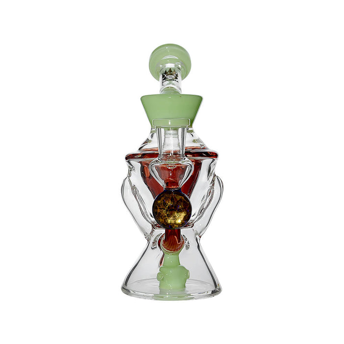 Calibear Hourglass Double Layer Recycler W/ Gilded Tubes Encased W/ Marble
