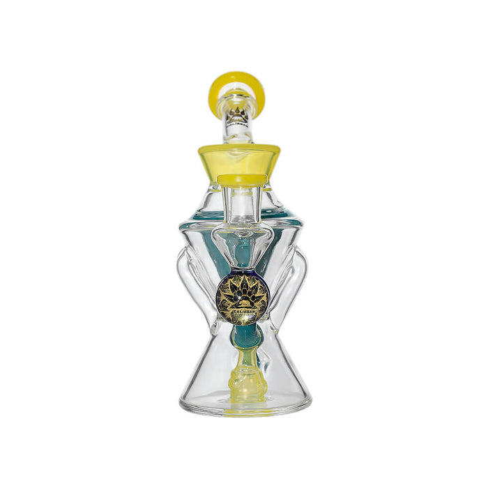 Calibear Hourglass Double Layer Recycler W/ Gilded Tubes Encased W/ Marble