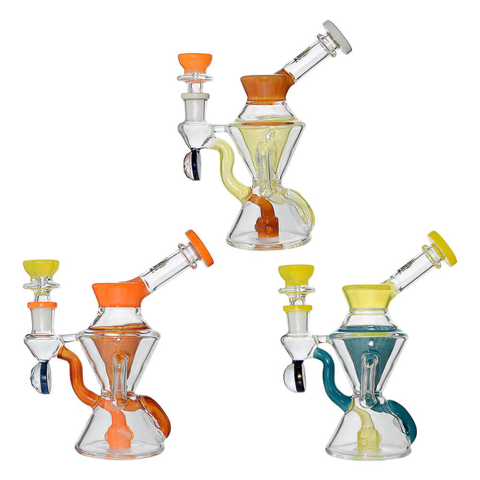 CALIBEAR HOUR GLASS DOUBLE LAYER RECYCLER WITH GILDED TUBES ENCASED WITH MABLE
