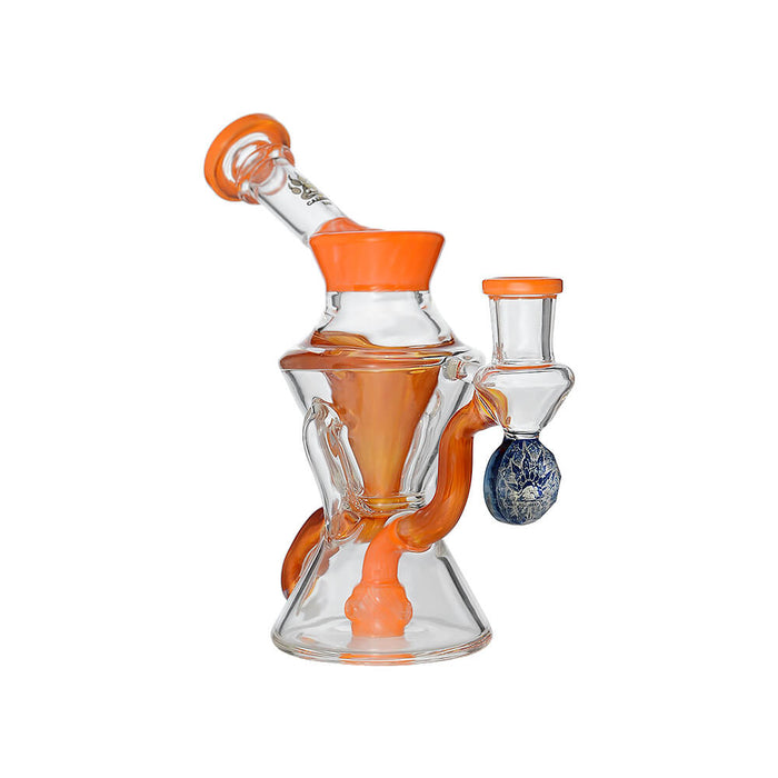 Calibear Hourglass Double Layer Recycler W/ Gilded Tubes Encased W/ Marble