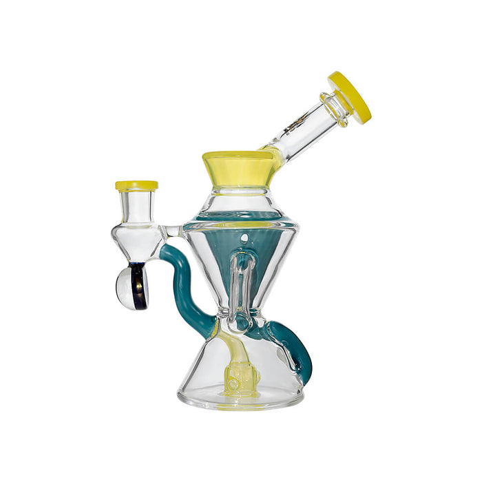Calibear Hourglass Double Layer Recycler W/ Gilded Tubes Encased W/ Marble
