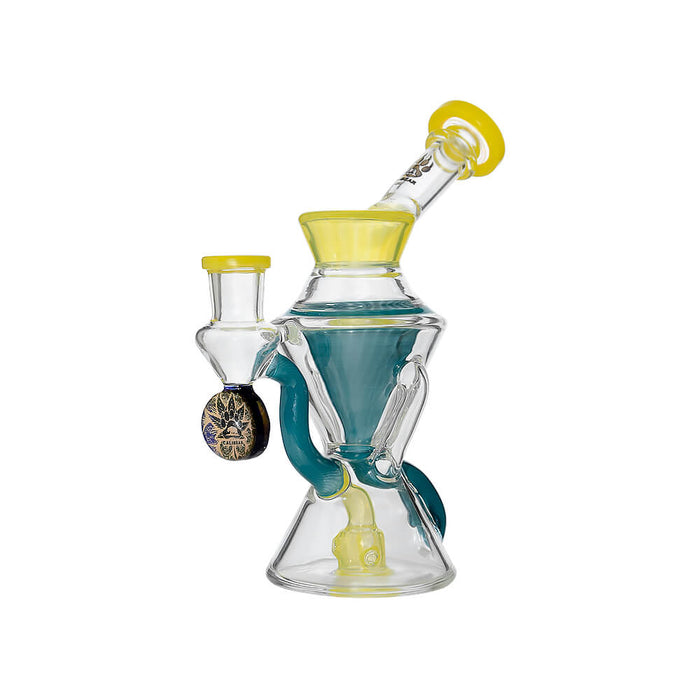 Calibear Hourglass Double Layer Recycler W/ Gilded Tubes Encased W/ Marble
