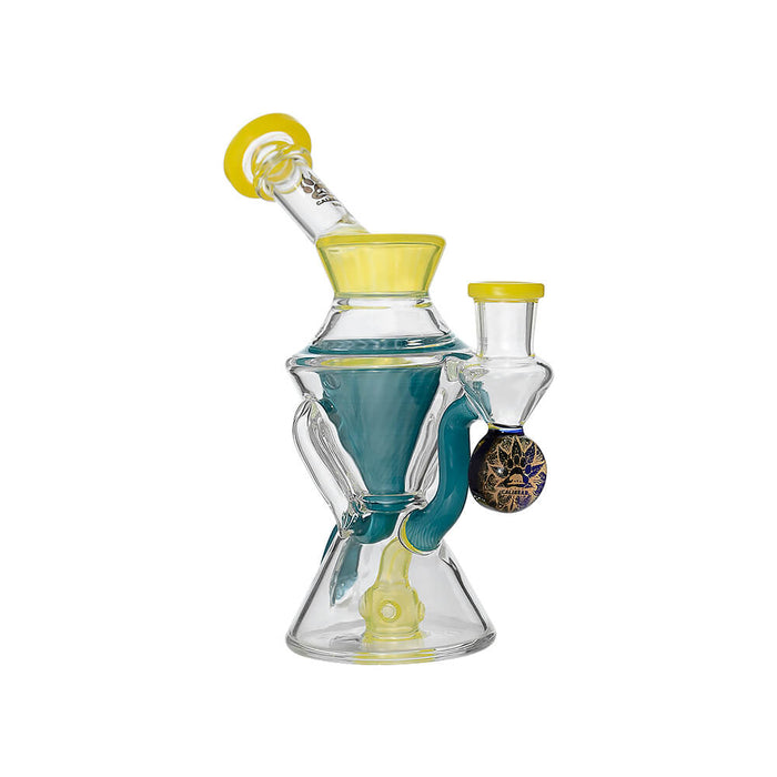 Calibear Hourglass Double Layer Recycler W/ Gilded Tubes Encased W/ Marble