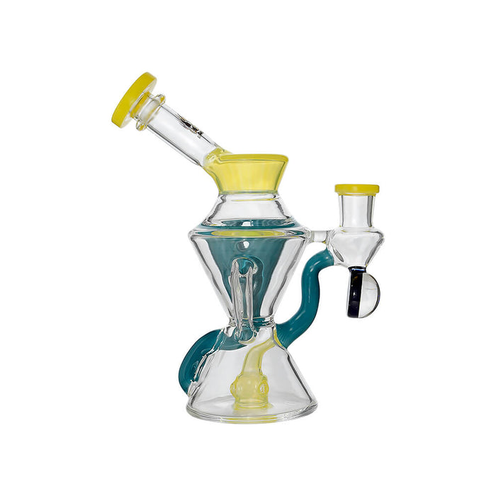 Calibear Hourglass Double Layer Recycler W/ Gilded Tubes Encased W/ Marble