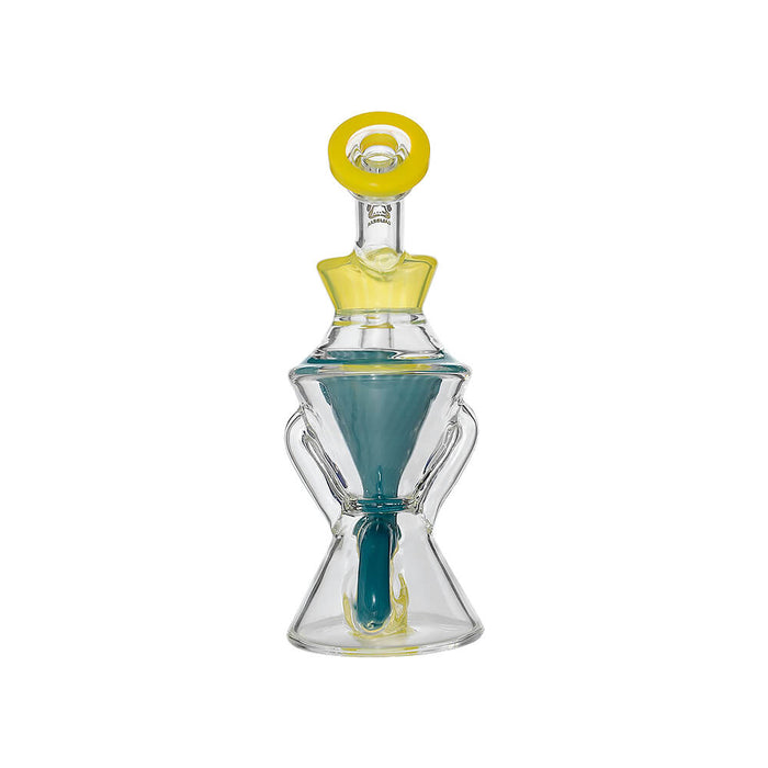 Calibear Hourglass Double Layer Recycler W/ Gilded Tubes Encased W/ Marble