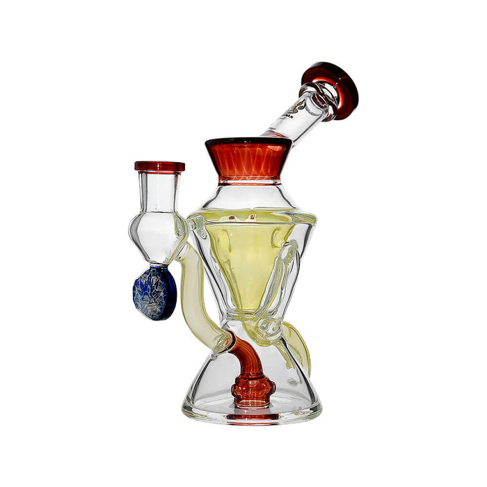 Calibear Hourglass Double Layer Recycler W/ Gilded Tubes Encased W/ Marble