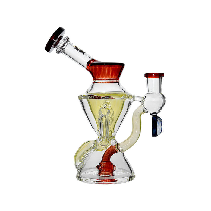Calibear Hourglass Double Layer Recycler W/ Gilded Tubes Encased W/ Marble
