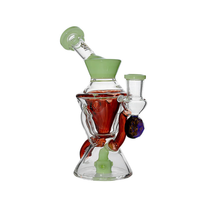 Calibear Hourglass Double Layer Recycler W/ Gilded Tubes Encased W/ Marble