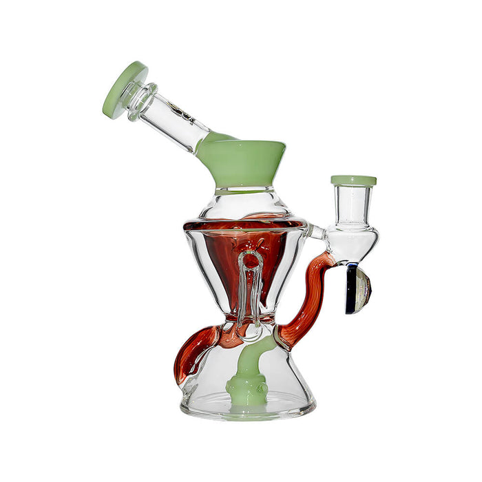 Calibear Hourglass Double Layer Recycler W/ Gilded Tubes Encased W/ Marble