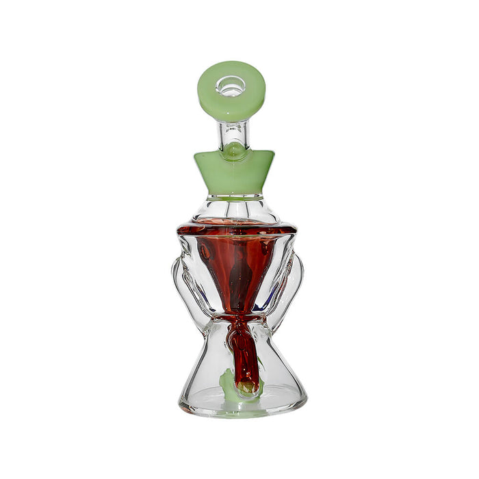 Calibear Hourglass Double Layer Recycler W/ Gilded Tubes Encased W/ Marble
