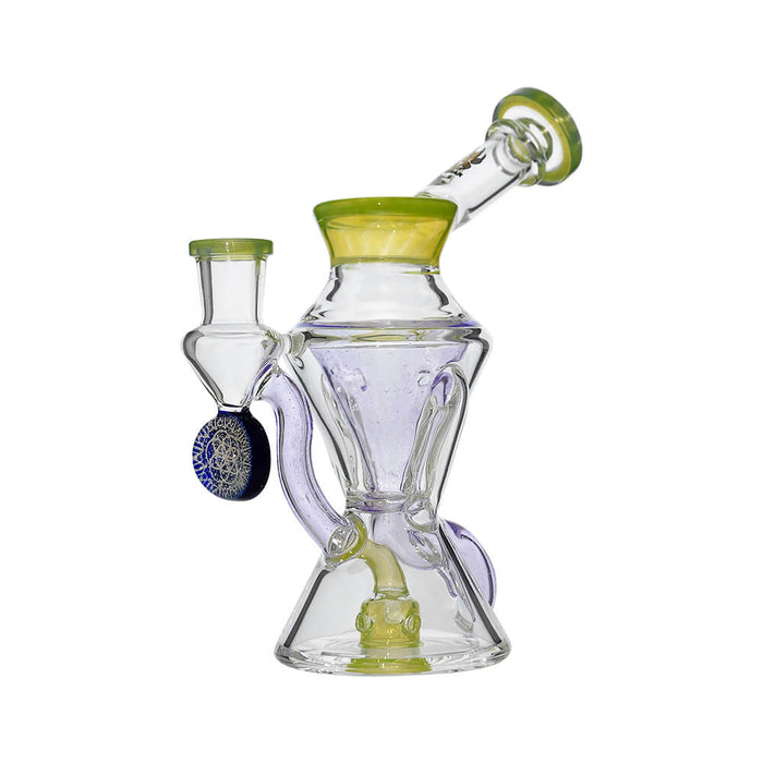 Calibear Hourglass Double Layer Recycler W/ Gilded Tubes Encased W/ Marble