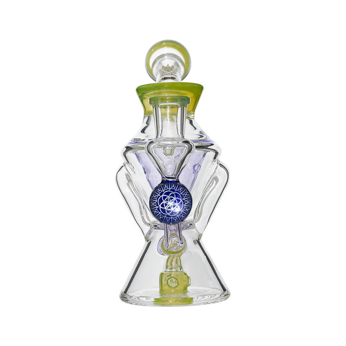 Calibear Hourglass Double Layer Recycler W/ Gilded Tubes Encased W/ Marble