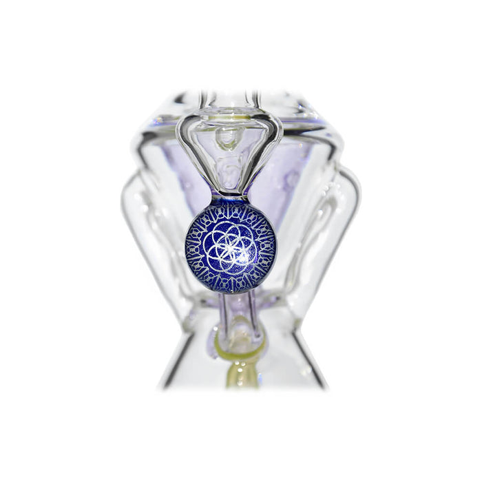 Calibear Hourglass Double Layer Recycler W/ Gilded Tubes Encased W/ Marble