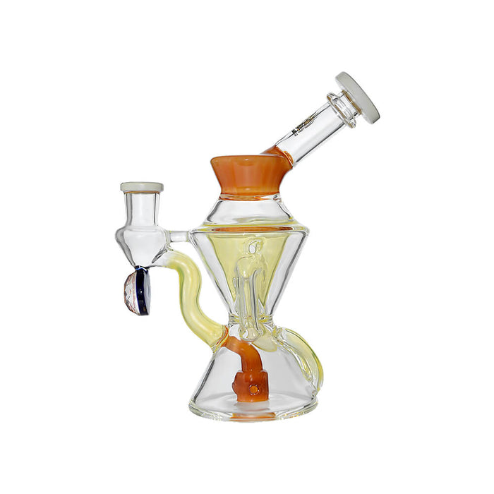 Calibear Hourglass Double Layer Recycler W/ Gilded Tubes Encased W/ Marble