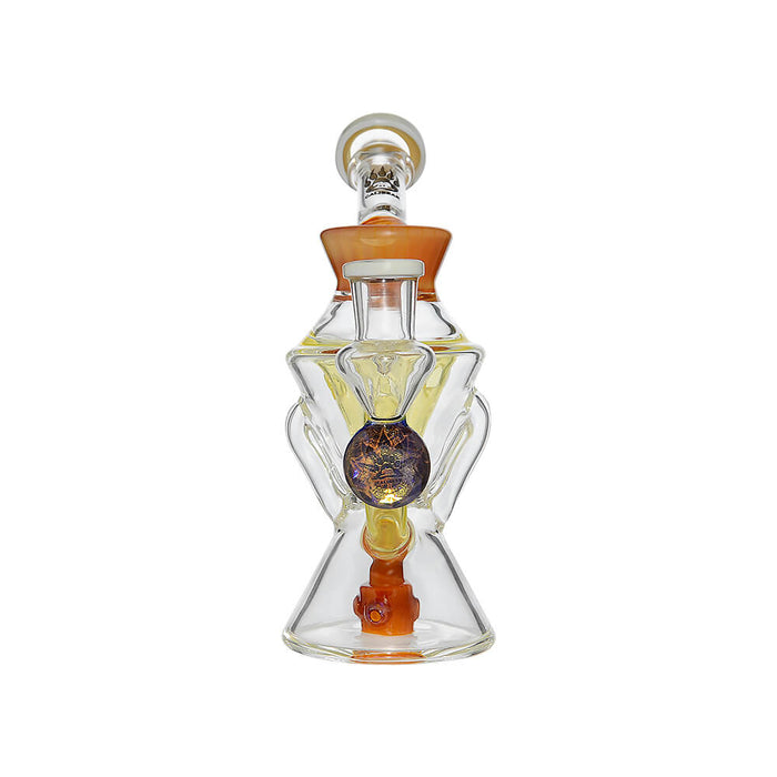 Calibear Hourglass Double Layer Recycler W/ Gilded Tubes Encased W/ Marble