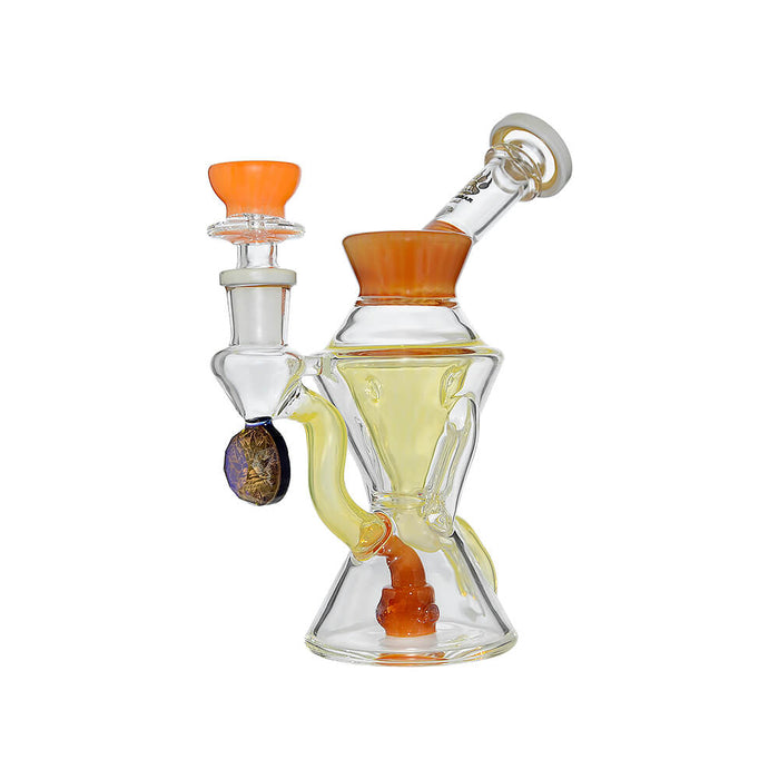 CALIBEAR HOUR GLASS DOUBLE LAYER RECYCLER WITH GILDED TUBES ENCASED WITH MABLE