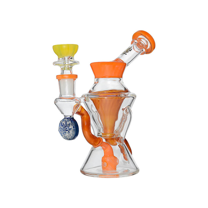 Calibear Hourglass Double Layer Recycler W/ Gilded Tubes Encased W/ Marble