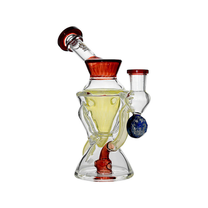 Calibear Hourglass Double Layer Recycler W/ Gilded Tubes Encased W/ Marble