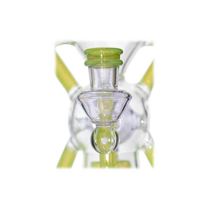 Calibear Premium EXO 8" Recycler w/ Encased Opal & Seed of Life Perc
