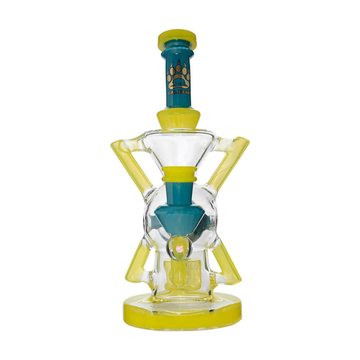 Calibear Premium EXO 8" Recycler w/ Encased Opal & Seed of Life Perc