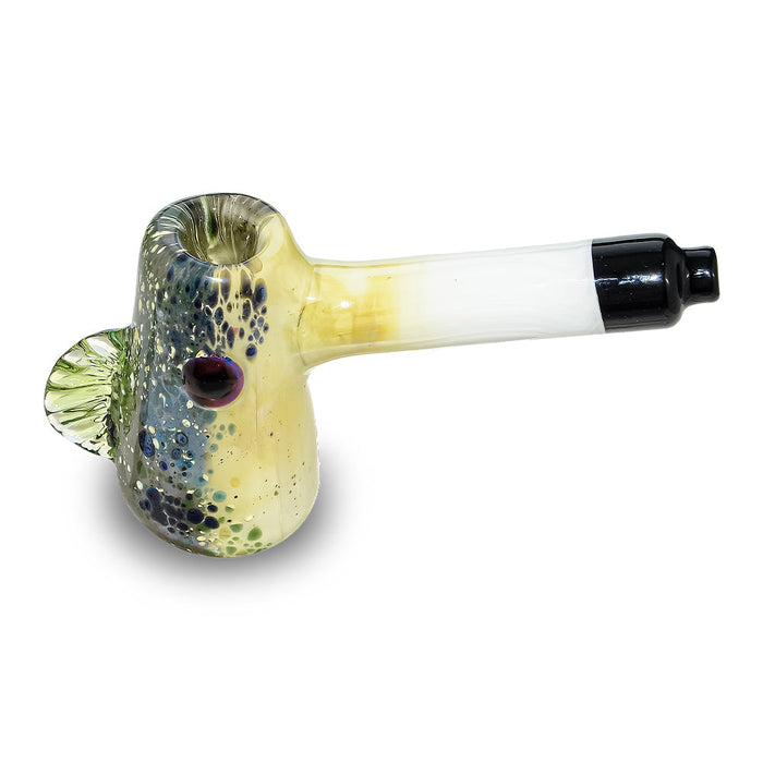 CaliBear Glass Puffer Fish Sculpted Hand Pipe
