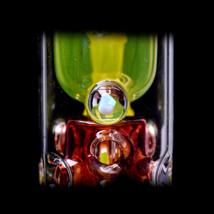 Calibear Kickback Straight Fab Torus Dab Rig | 8.5" Opal-Encased Glass Rig with Seed of Life Perc