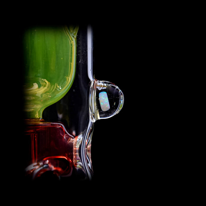 Calibear Kickback Straight Fab Torus Dab Rig | 8.5" Opal-Encased Glass Rig with Seed of Life Perc