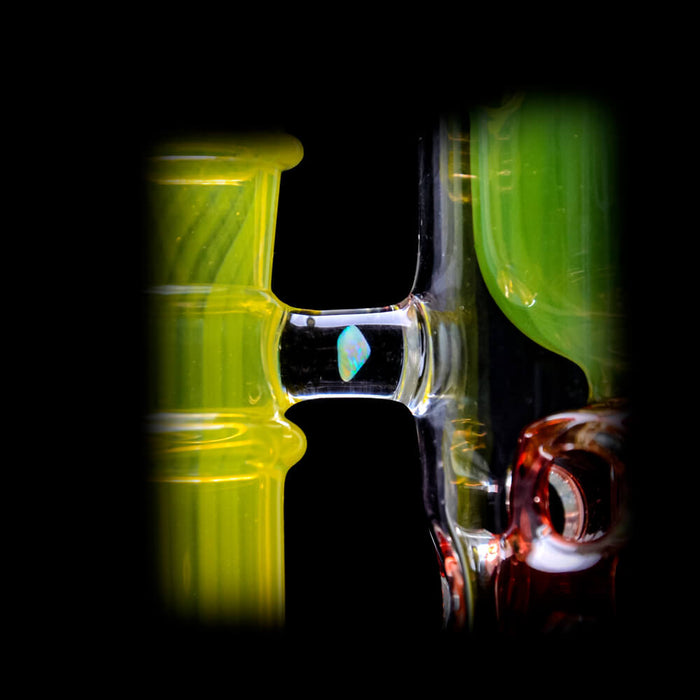 Calibear Kickback Straight Fab Torus Dab Rig | 8.5" Opal-Encased Glass Rig with Seed of Life Perc