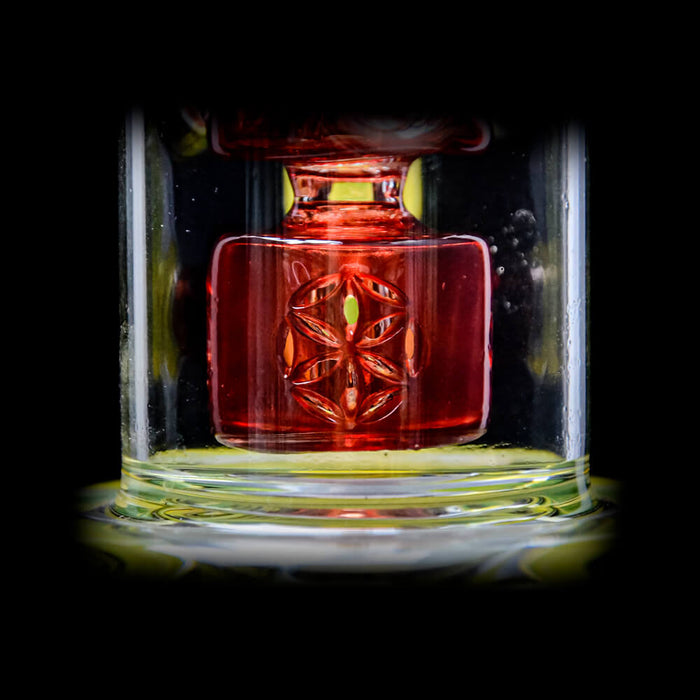Calibear Kickback Straight Fab Torus Dab Rig | 8.5" Opal-Encased Glass Rig with Seed of Life Perc