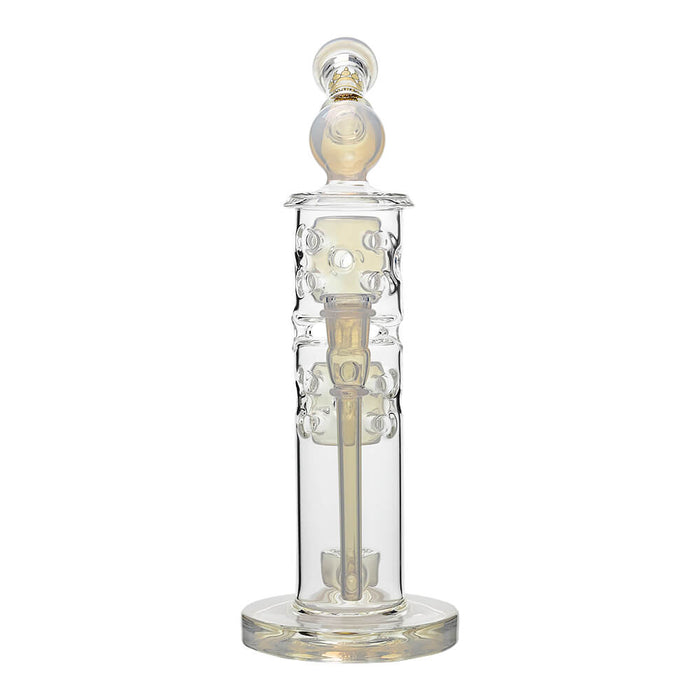 Calibear Premium Sidecar Straight Fab Glass Bong With Flower of Life Perc