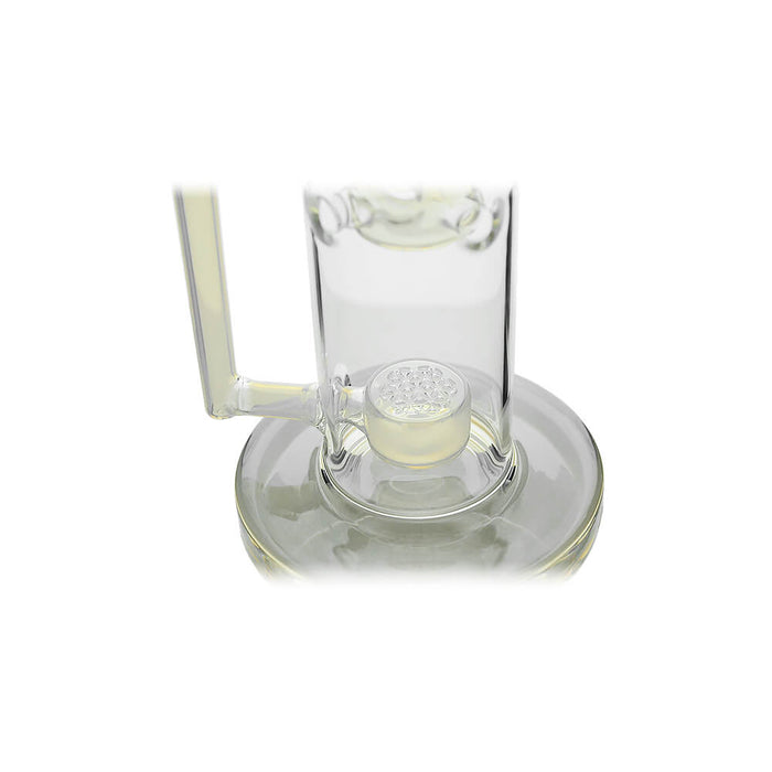 Calibear Premium Sidecar Straight Fab Glass Bong With Flower of Life Perc