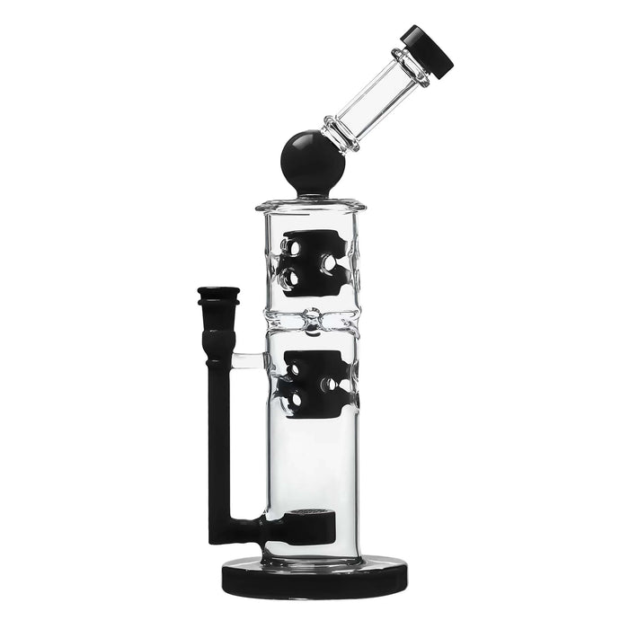 Calibear Premium Sidecar Straight Fab Glass Bong With Flower of Life Perc