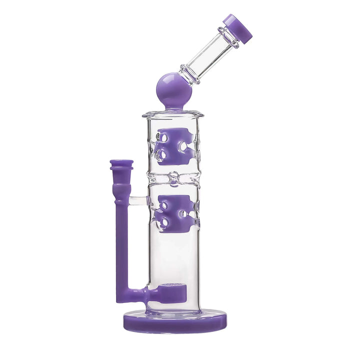 Calibear Premium Sidecar Straight Fab Glass Bong With Flower of Life Perc