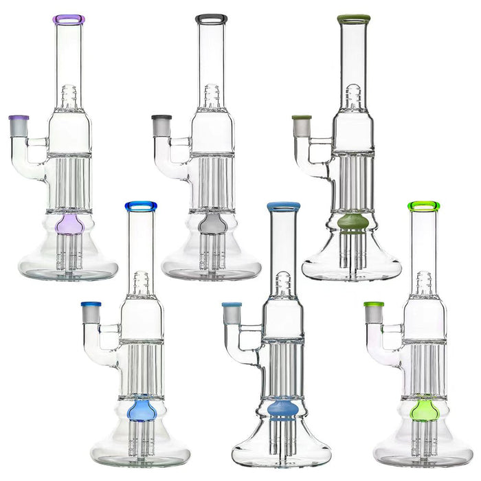 Calibear 13.8" Beaker Pillar Bong with Gridded Percolator | Smooth Filter Pipe
