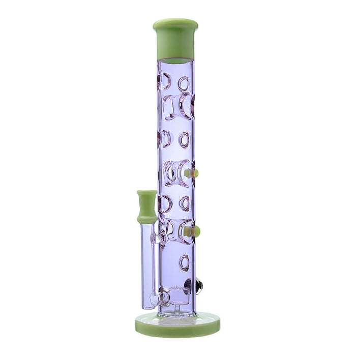 Calibear Colored Holed Straight Tube Water Pipe | Honeycomb Perc Bong