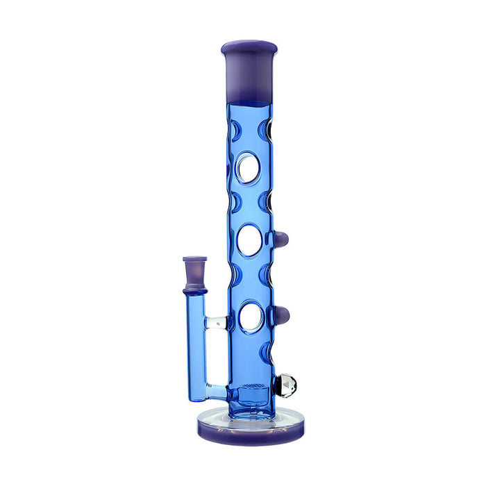 Calibear Colored Holed Straight Tube Water Pipe | Honeycomb Perc Bong