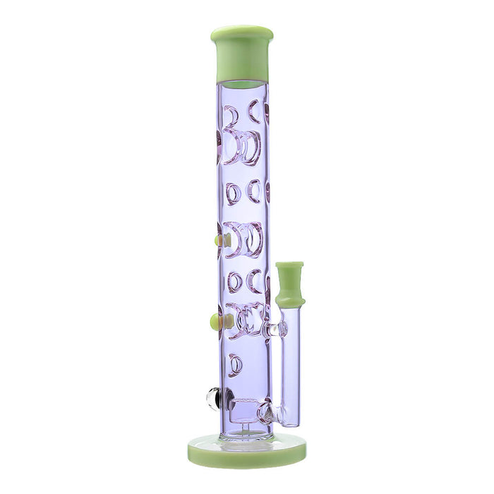 Calibear Colored Holed Straight Tube Water Pipe | Honeycomb Perc Bong