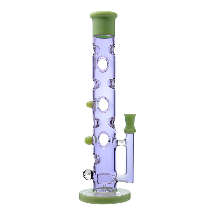 Calibear Colored Holed Straight Tube Water Pipe | Honeycomb Perc Bong