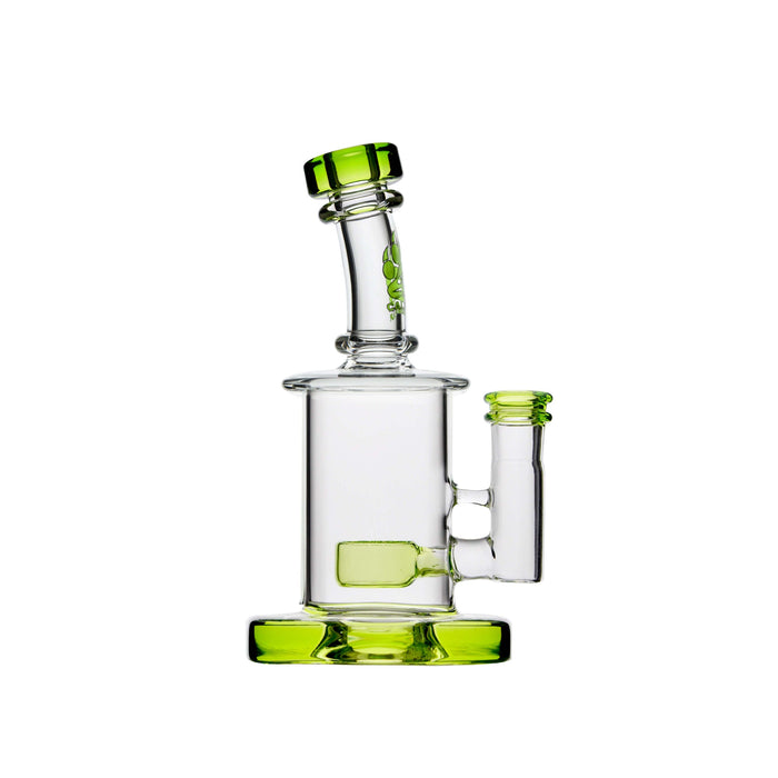 Calibear Colored Mini Can Dab Rig | 6.5" Glass Bubbler with Flower of Life Perc