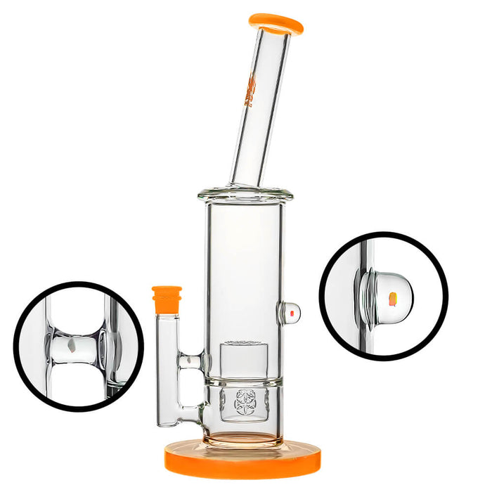 Calibear Colorful Glass Bong Set | Dual Percolator Straight Tube Bong