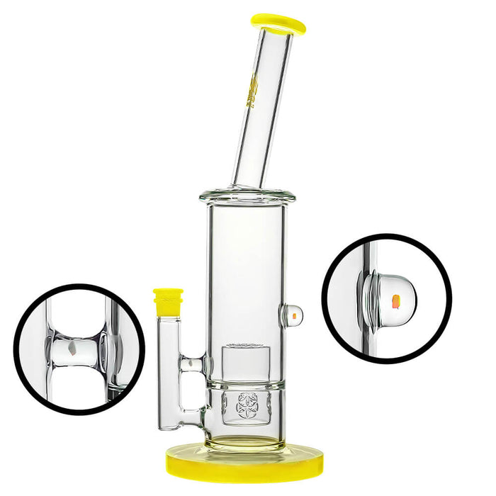 Calibear Colorful Glass Bong Set | Dual Percolator Straight Tube Bong