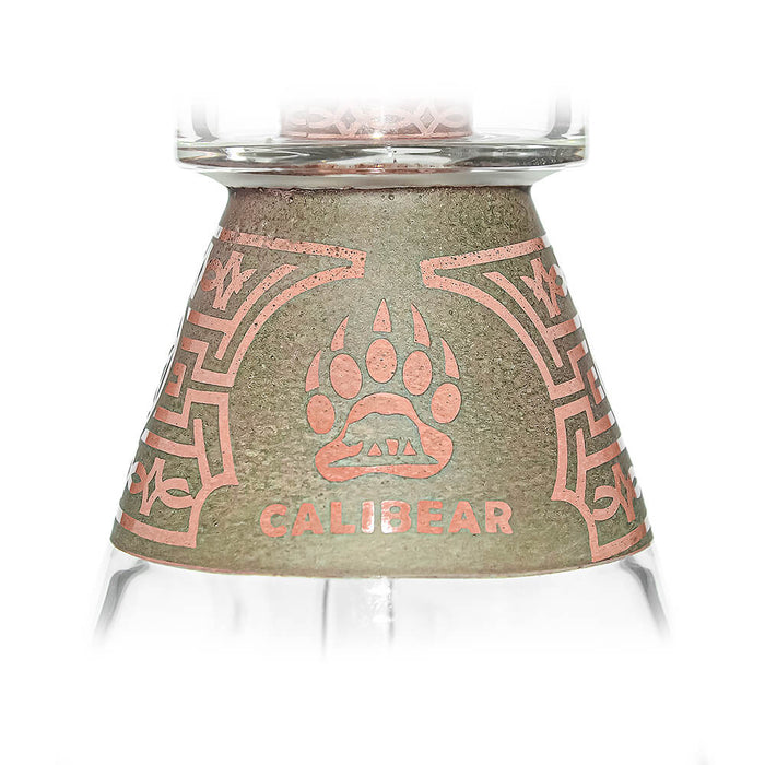 Calibear Etched Geometric Beaker Water Pipe Combo Box | Handmade Glass Bong