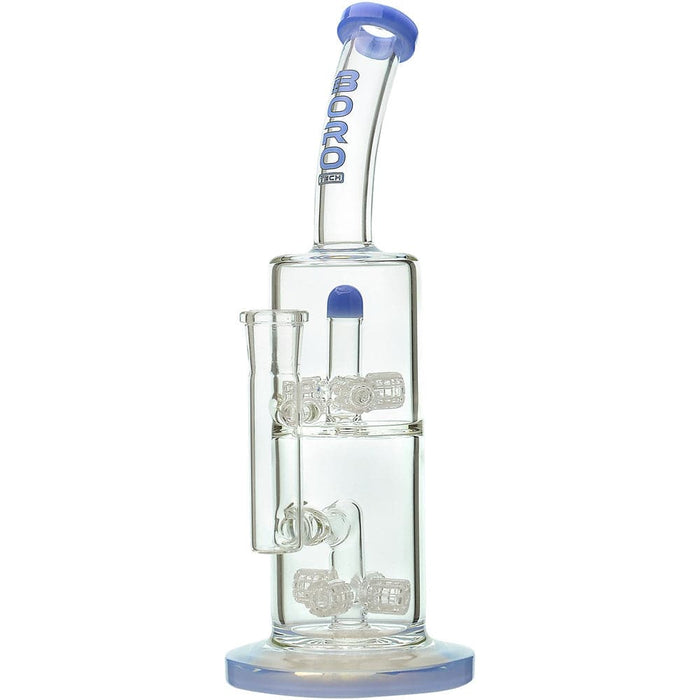 Glass Bong Quad Matrix Perc Water Pipe | 11.8" Scientific Bong