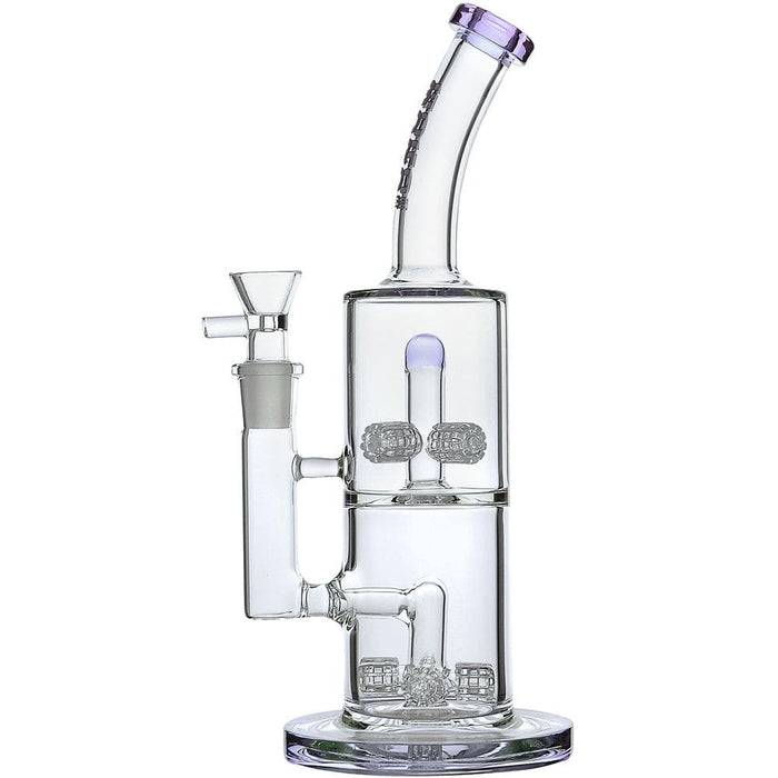 Glass Bong Quad Matrix Perc Water Pipe | 11.8" Scientific Bong