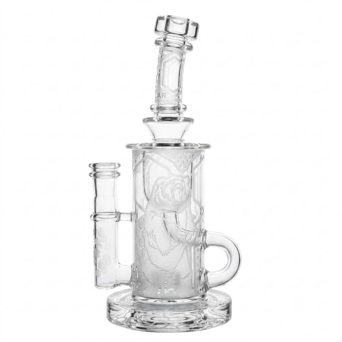 Calibear Sandblasted Klein Recycler Dab Rig with Seed of Life Perc – 8” Glass Rig