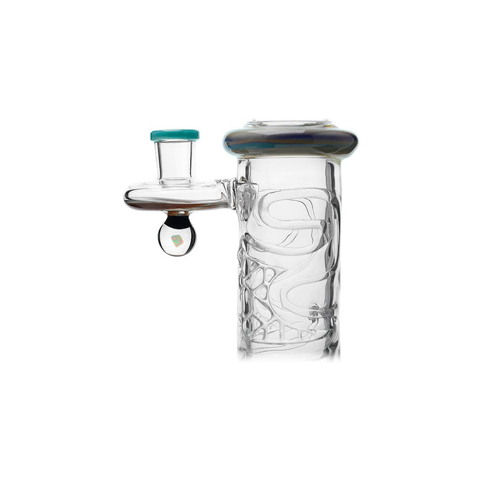 Calibear Wigwag Wall Perc Glass Bong with Encased Opal | 11.8" Artistic Pipe