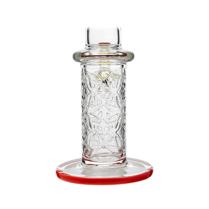 Calibear Wigwag Wall Perc Glass Bong with Encased Opal | 11.8" Artistic Pipe