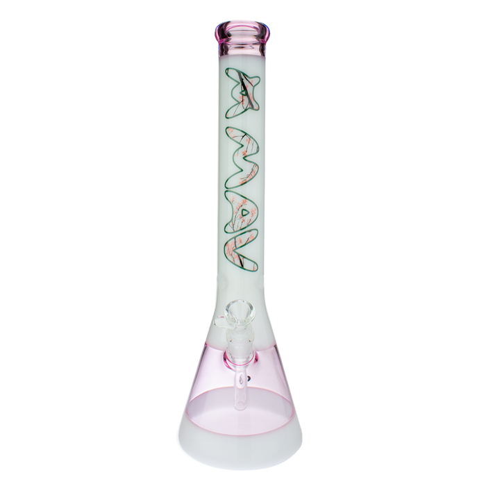 18" Pink Cherry Blossom 2 Tone Beaker Bong