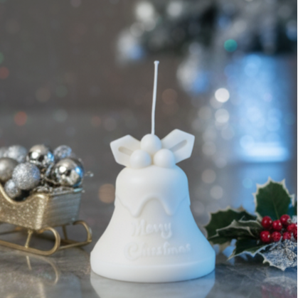 Tall Bell Christmas Candle | Sculptural Soy Wax | Handcrafted in USA